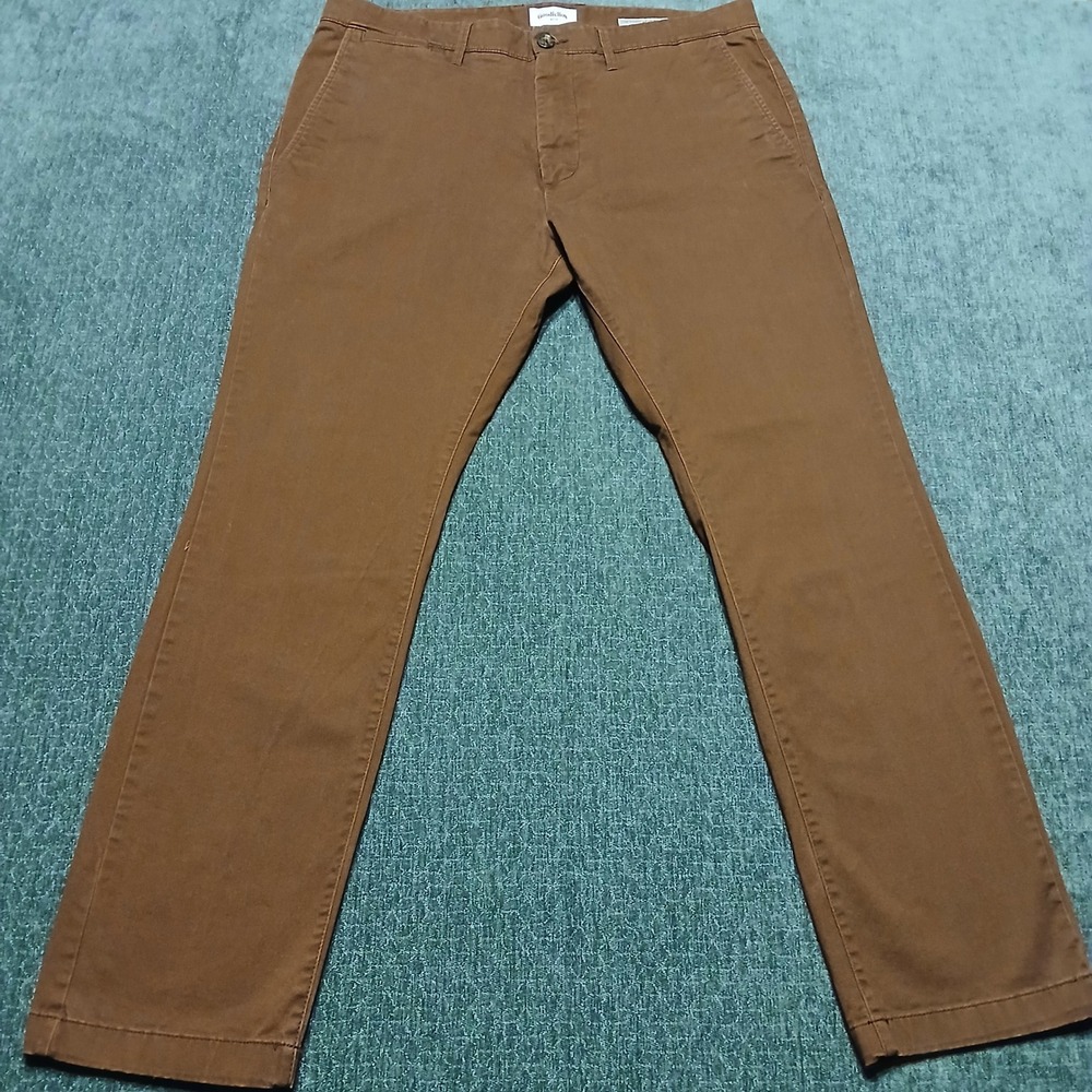 Goodfellow & Co Every Wear Chino Brown Slim Fit Pants Mens 36x30